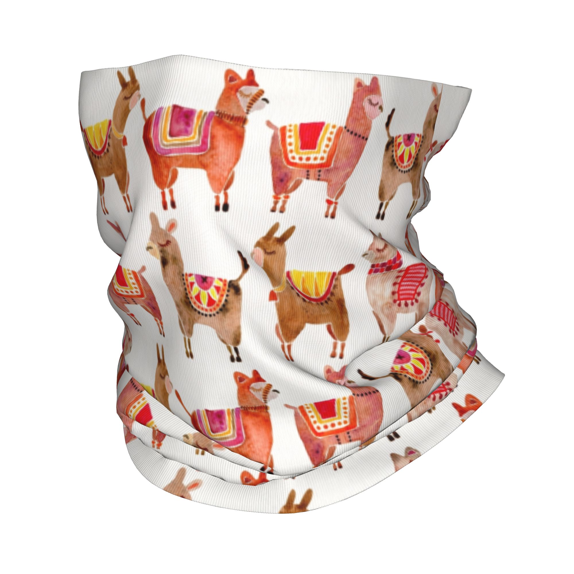 Neck Gaiter Face Cover - Custom Alpacas Pattern Llama Bandana Neck