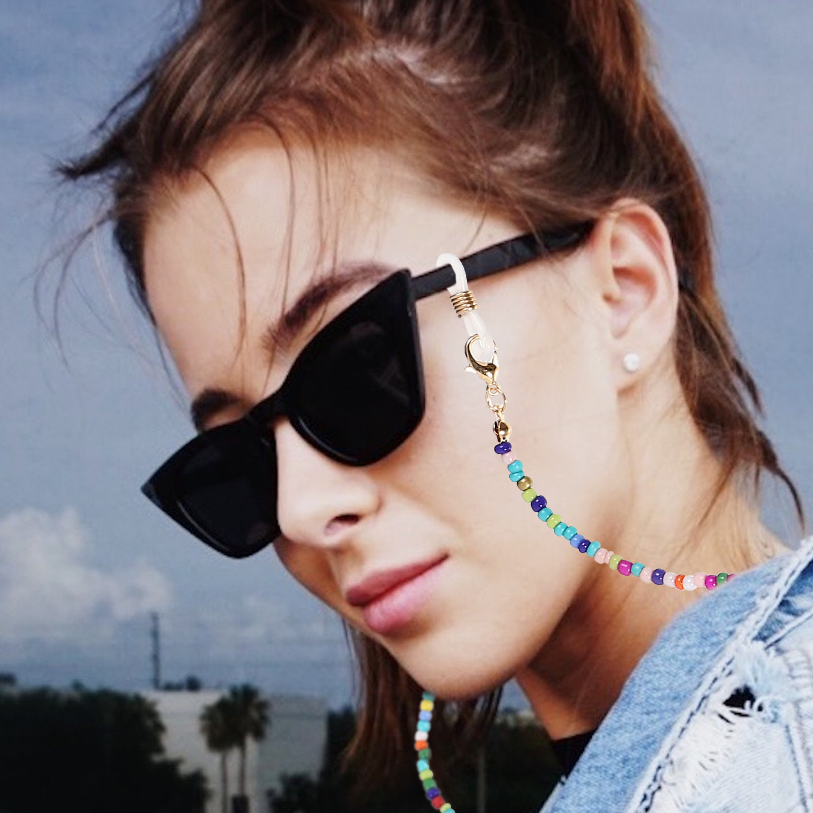 Mask Chain Holder - 5Pcs Eyeglass Chains Beaded Anti-Lost Stylish
