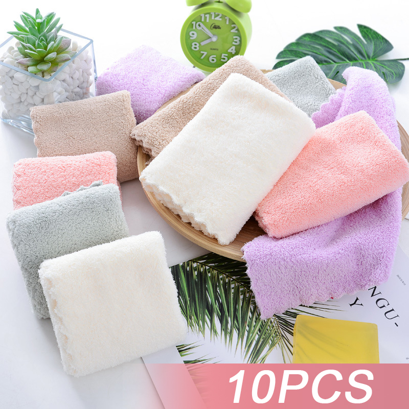 Cloth Face Mask Washable - 10Pcs Thickened Microfiber High-density Coral Fleece