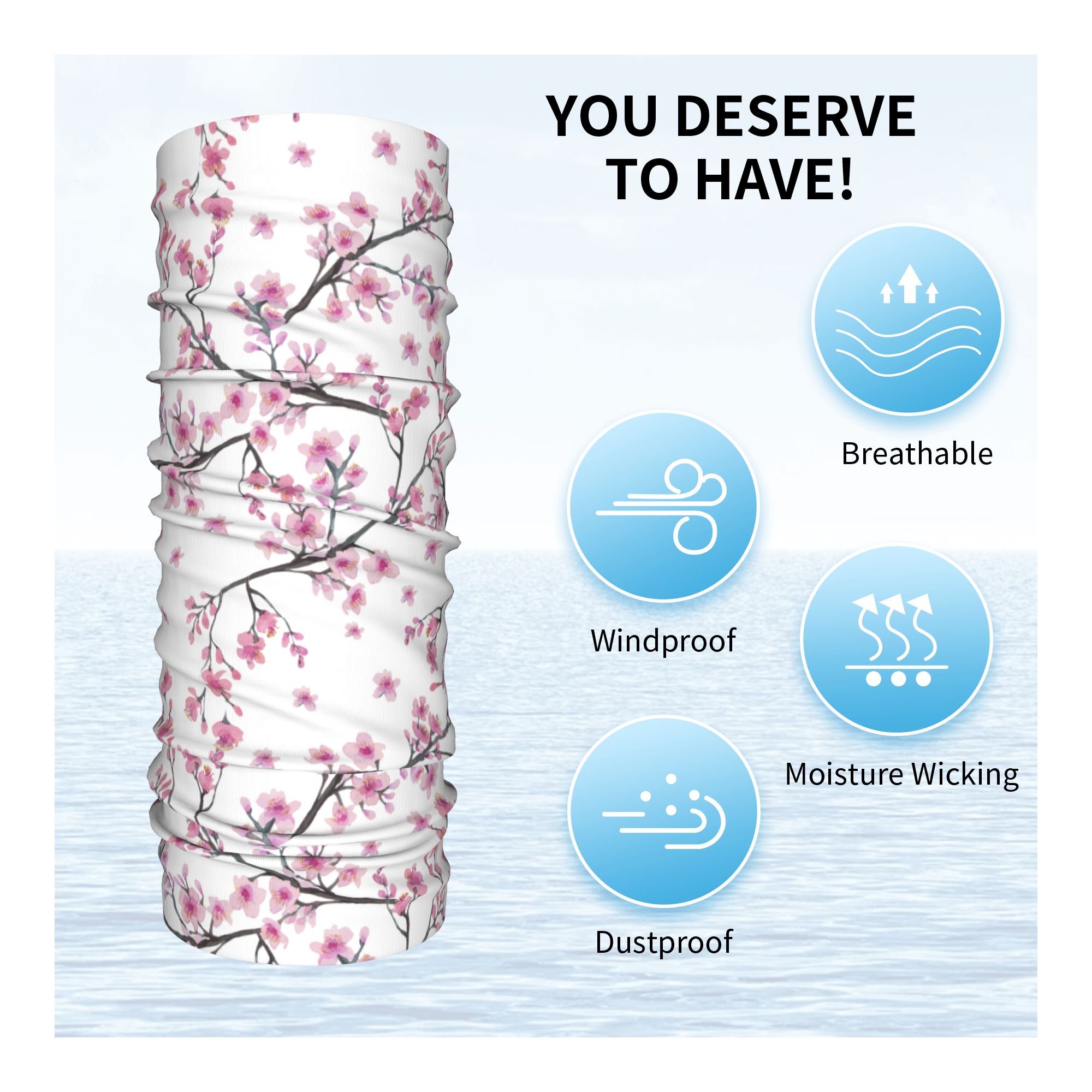 Japan Sakura Cherry Blossoms w - Neck Gaiter Face Cover reseña y precio