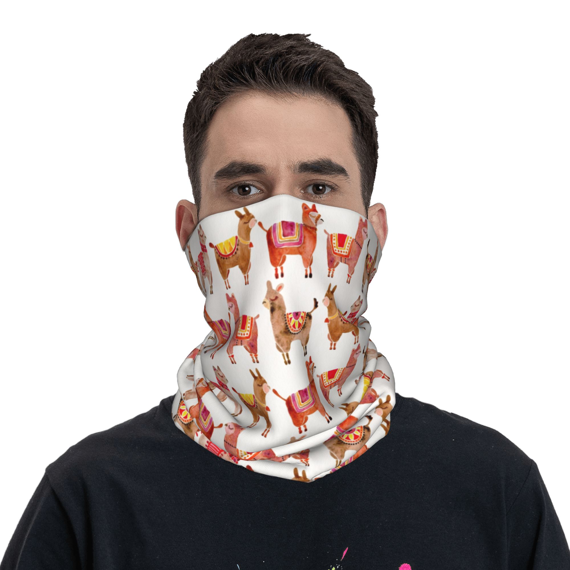 Custom Alpacas Pattern Llama B - Neck Gaiter Face Cover reseña y precio