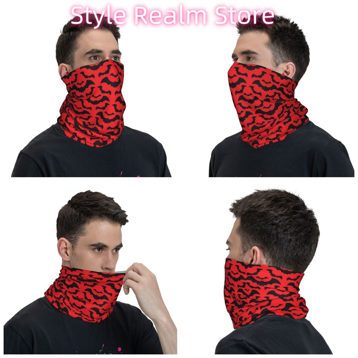 Gothic Witch Bats Pattern Band - Neck Gaiter Face Cover reseña y precio