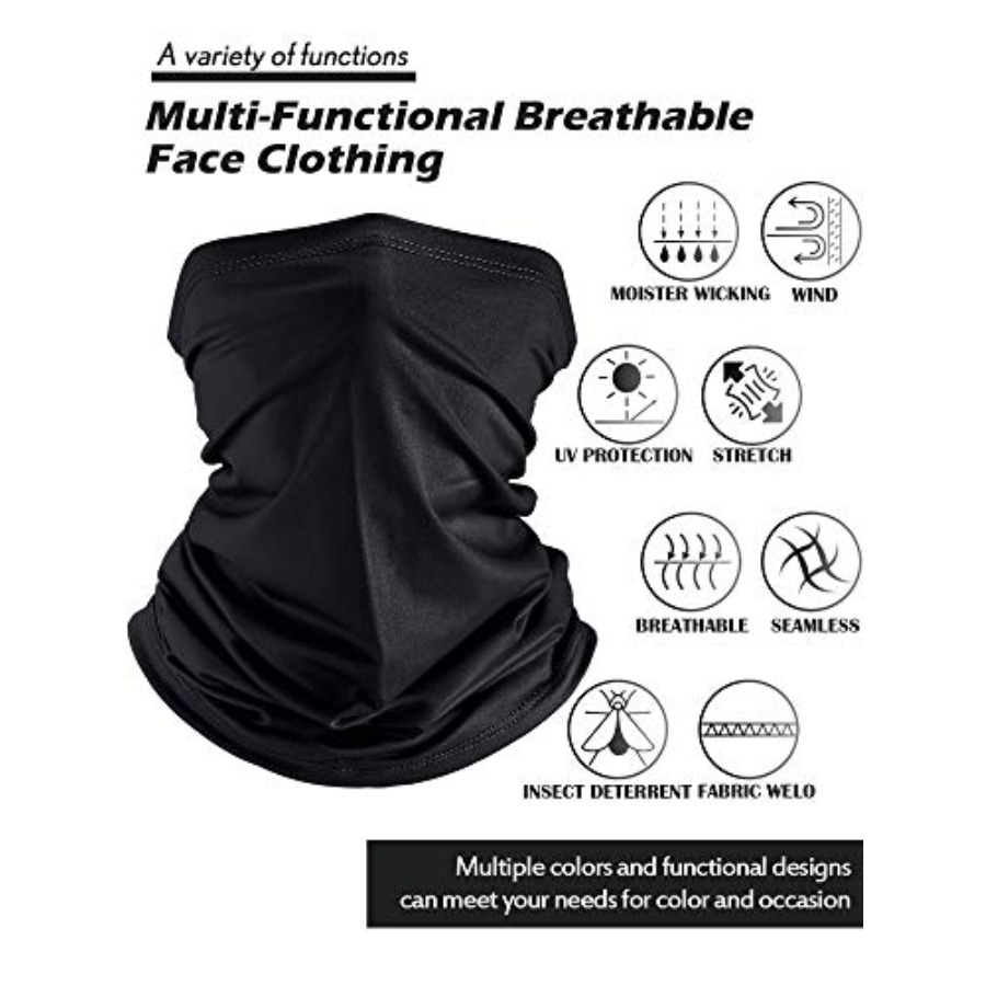 Summer Neck Gaiter Mask Windpr - Black Face Mask Pack reseña y precio