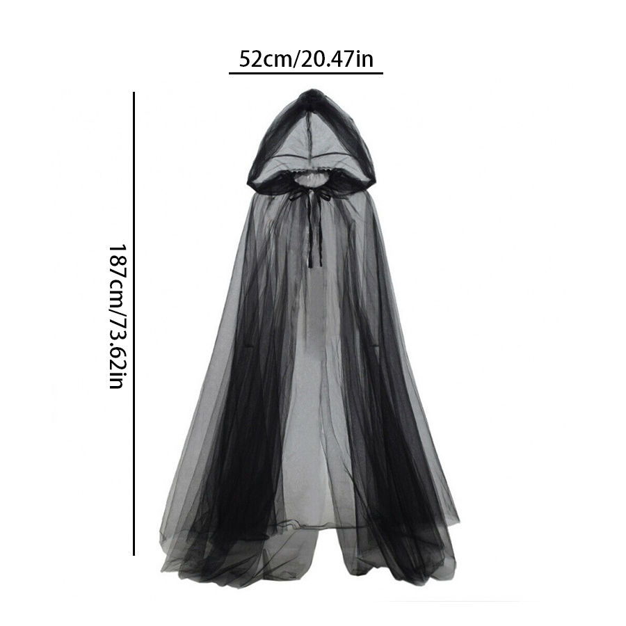2pcs Set of Black Veil Cape An - Black Face Mask Pack reseña y precio