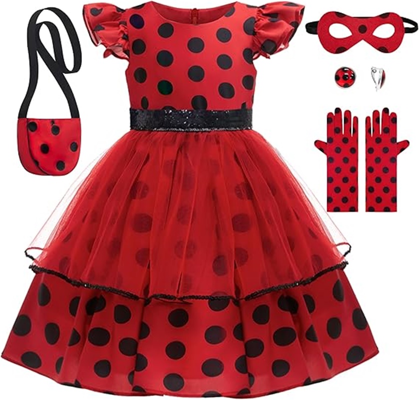 Girls Cosplay Costume Polka Do - Kids Face Mask reseña y precio