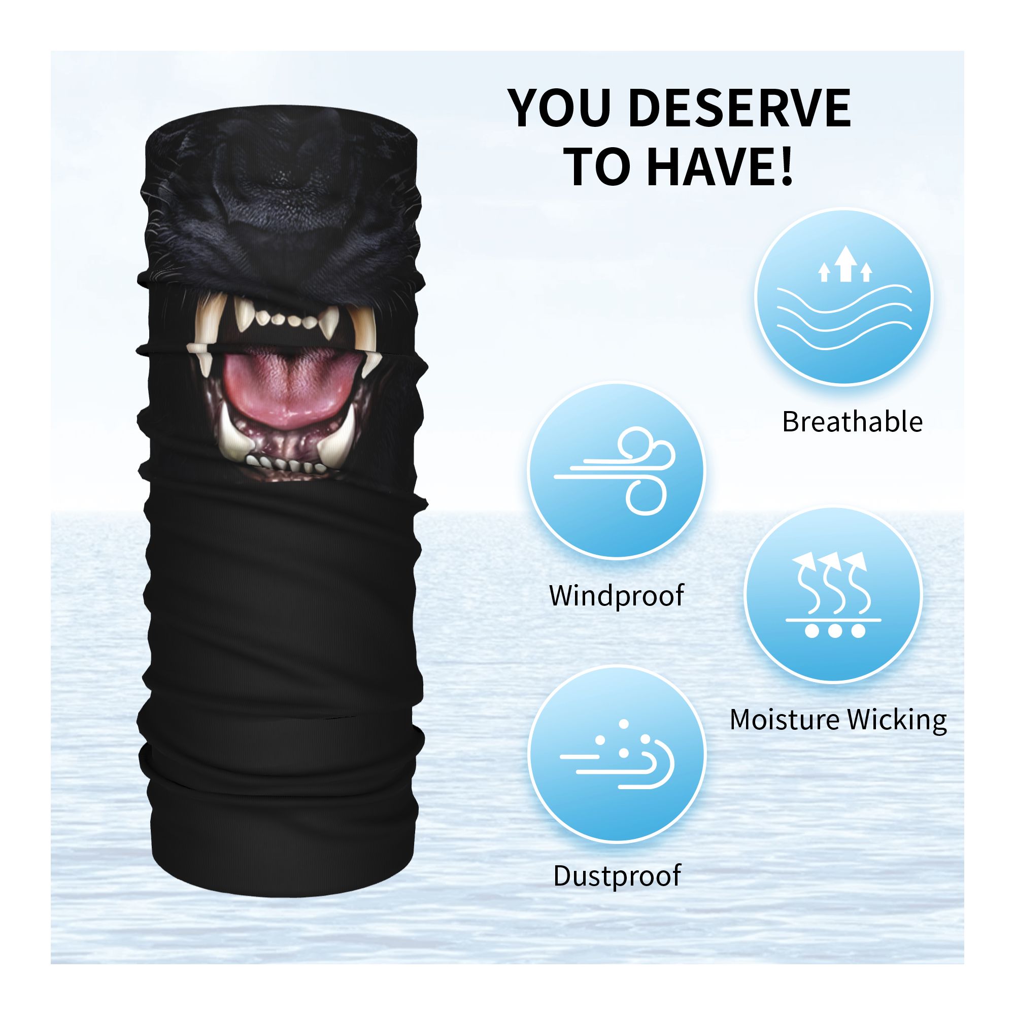 Custom Black Panther Animal He - Neck Gaiter Face Cover reseña y precio