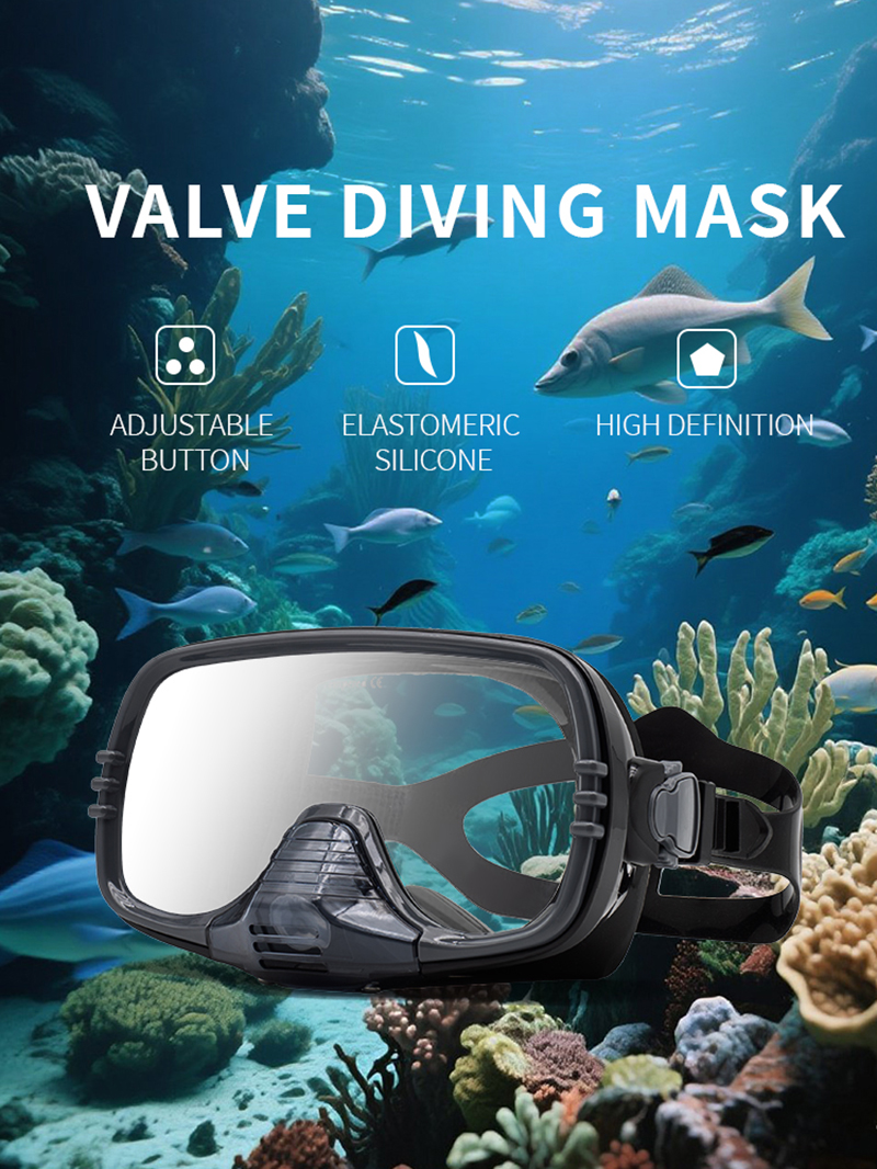 New Large Frame Diving Mask wi - Silicone Mask Bracket reseña y precio