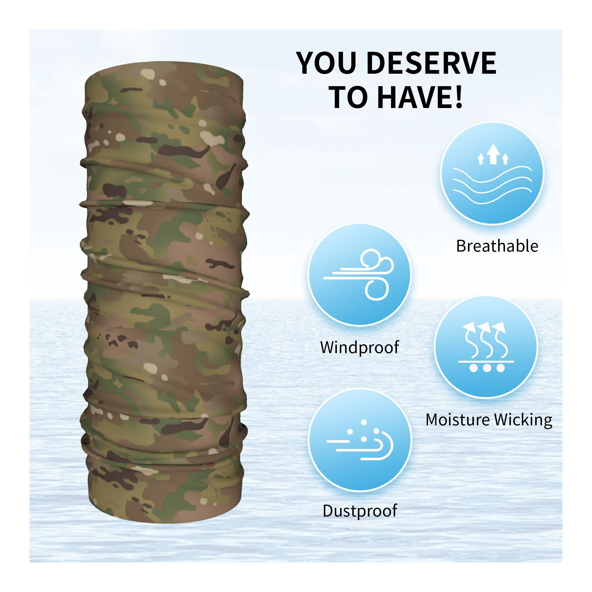 Custom Military Camouflage Pat - Neck Gaiter Face Cover reseña y precio