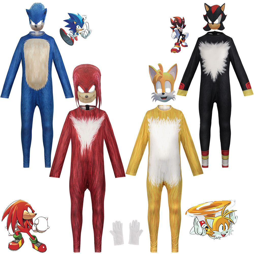 Anime Game Sonic Blue Red Blac - Black Face Mask Pack reseña y precio