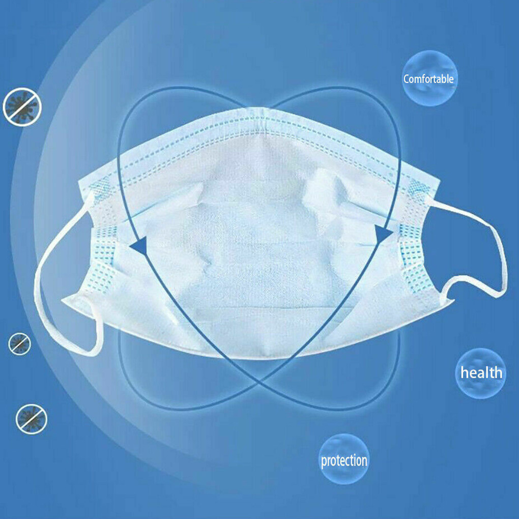 50piece Disposable Face Masks  - Disposable Mask Blue reseña y precio
