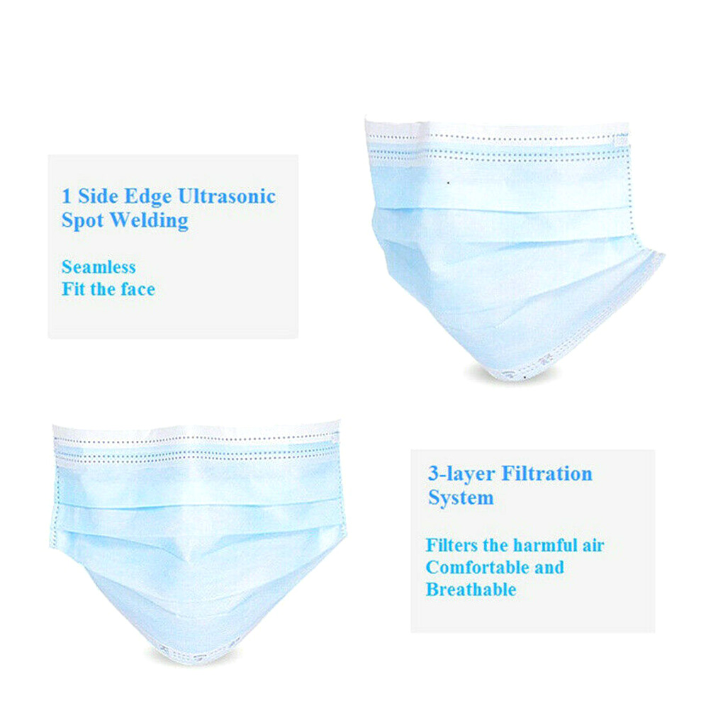 50piece Disposable Face Masks  - Disposable Mask Blue reseña y precio