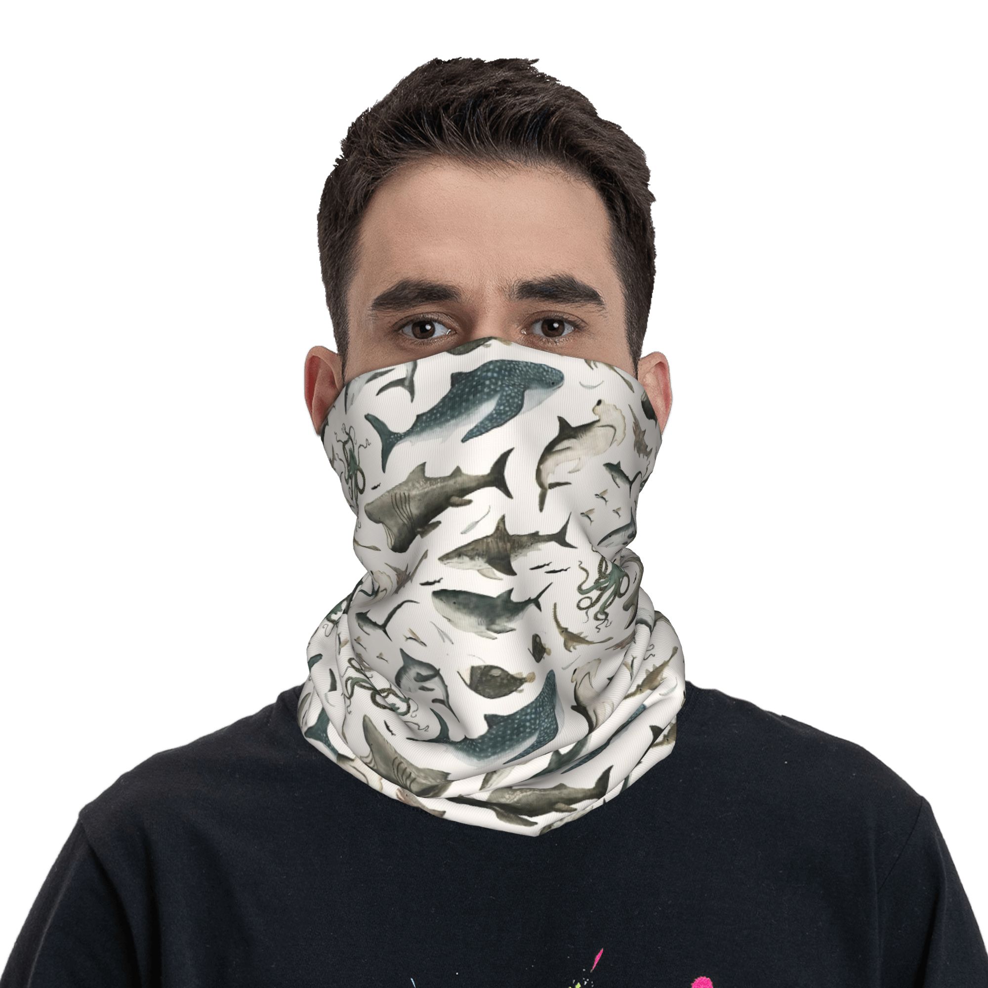 Shark Ocean Animal Sharks Band - Neck Gaiter Face Cover reseña y precio