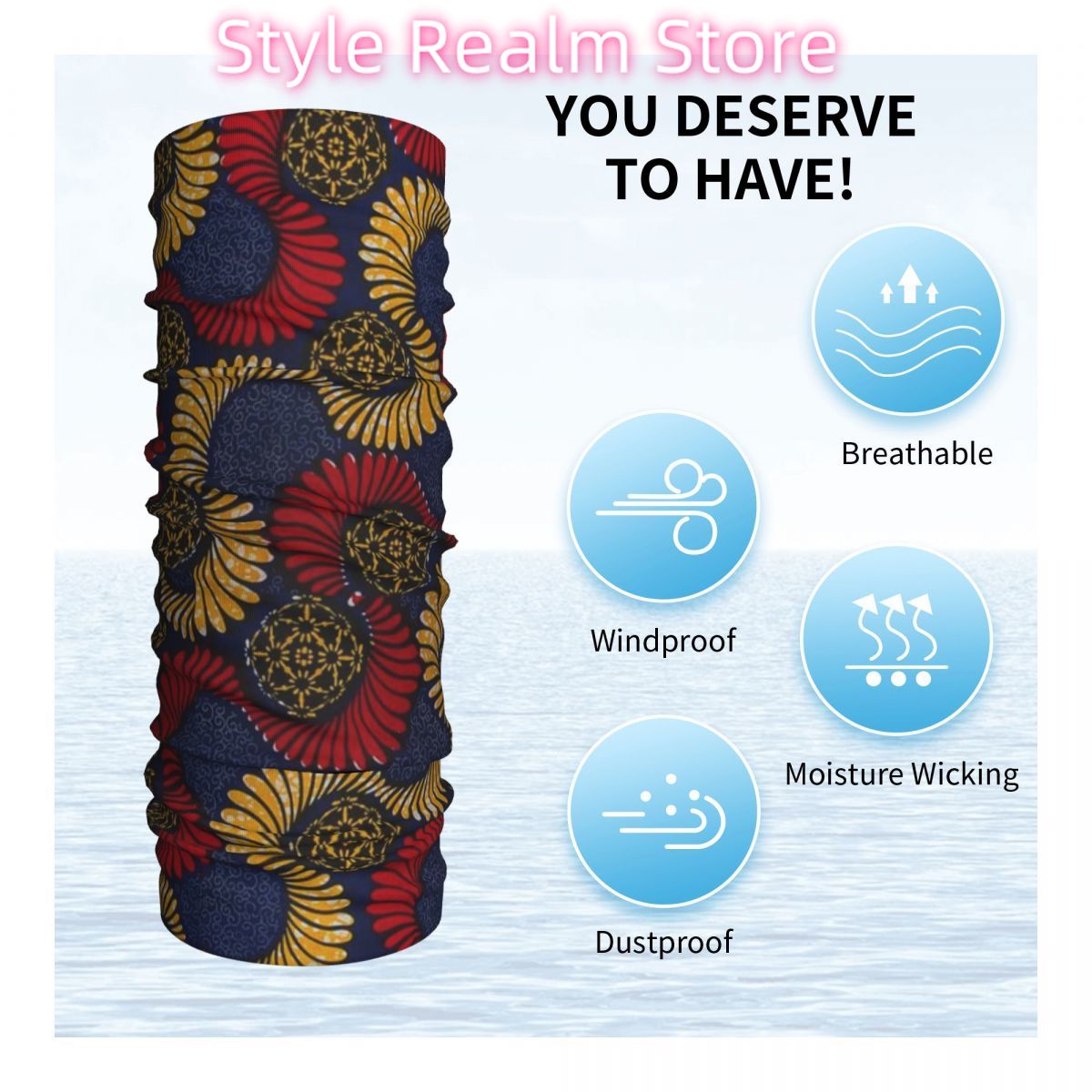 Ankara African Pattern Bandana - Neck Gaiter Face Cover reseña y precio